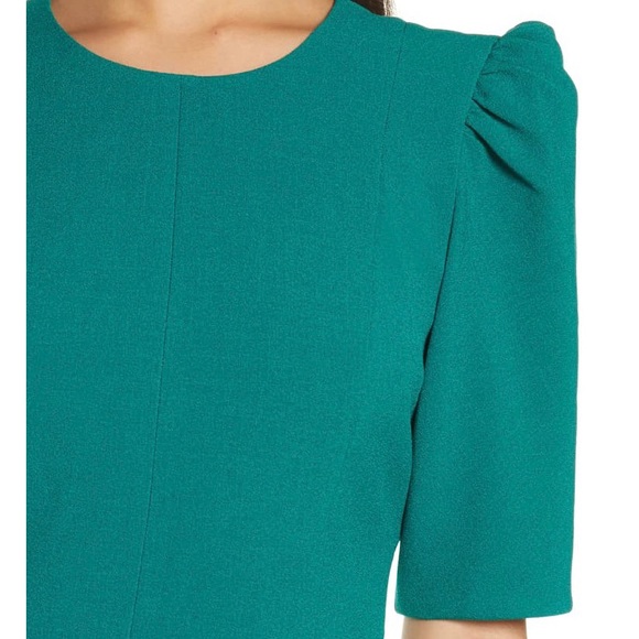Eliza J Puff Sleeve Shift Dress NWOT green size 4 - Picture 4 of 15